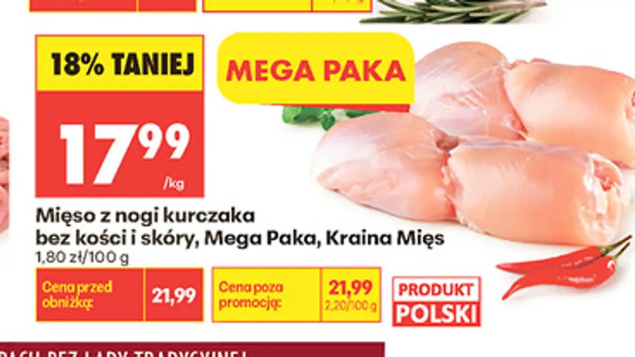 Mięso z nogi kurczaka bez kości i skóry, Mega Paka, Kraina Mięs