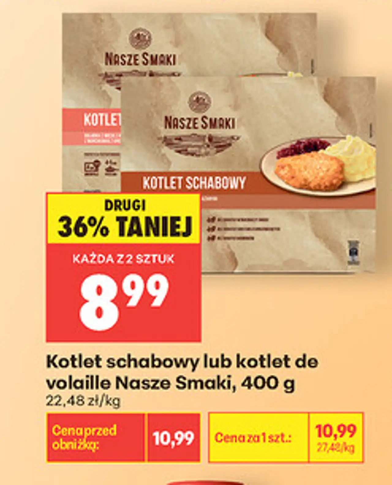 Kotlet schabowy lub kotlet de volaille Nasze Smaki, 400 g