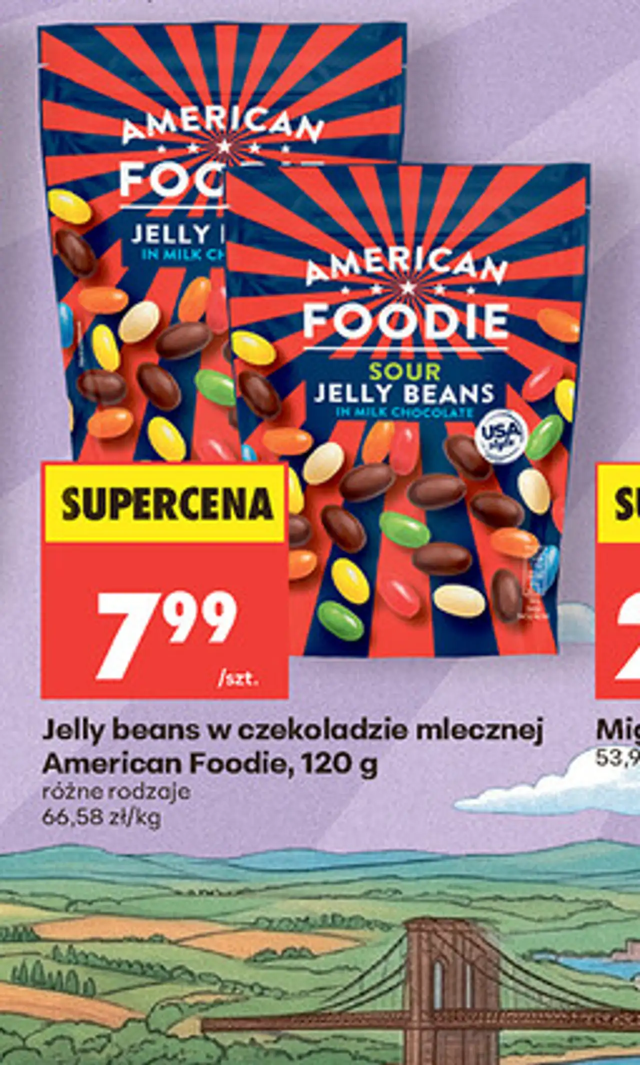 Jelly beans w czekoladzie mlecznej American Foodie, 120 g