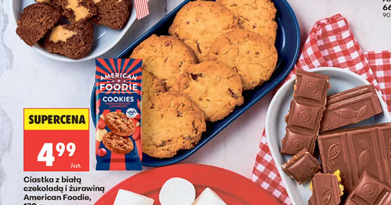 Ciastka z białą czekoladą i żurawiną American Foodie