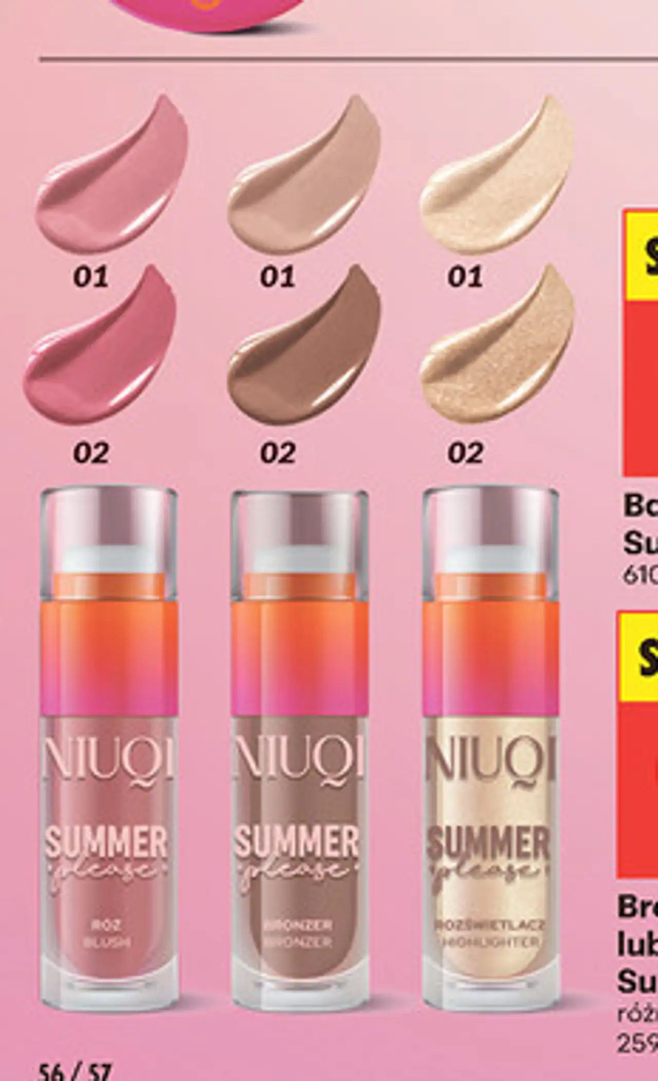 Bronzer, róż, rozświetlacz Niuqi Summer Please