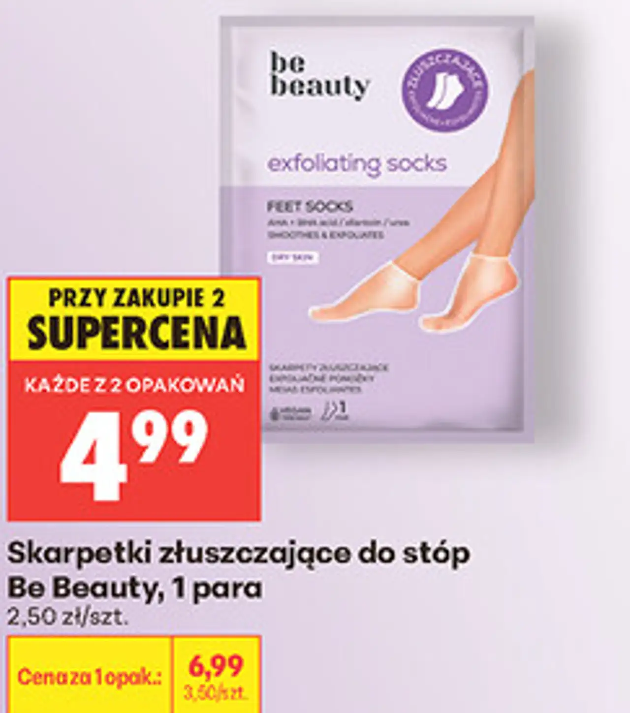 Skarpetki złuszczające do stóp Be Beauty, 1 para