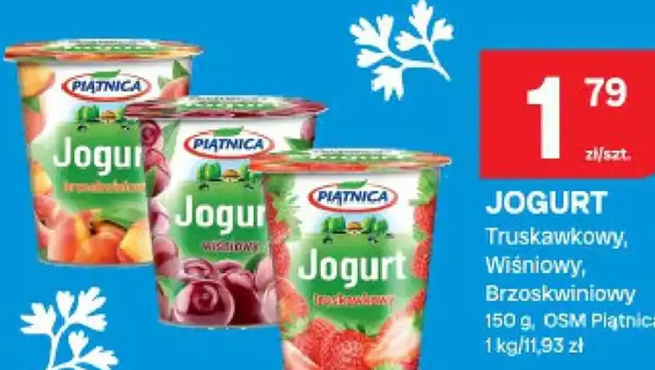 JOGURT Truskawkowy, Wiśniowy, Brzoskwiniowy