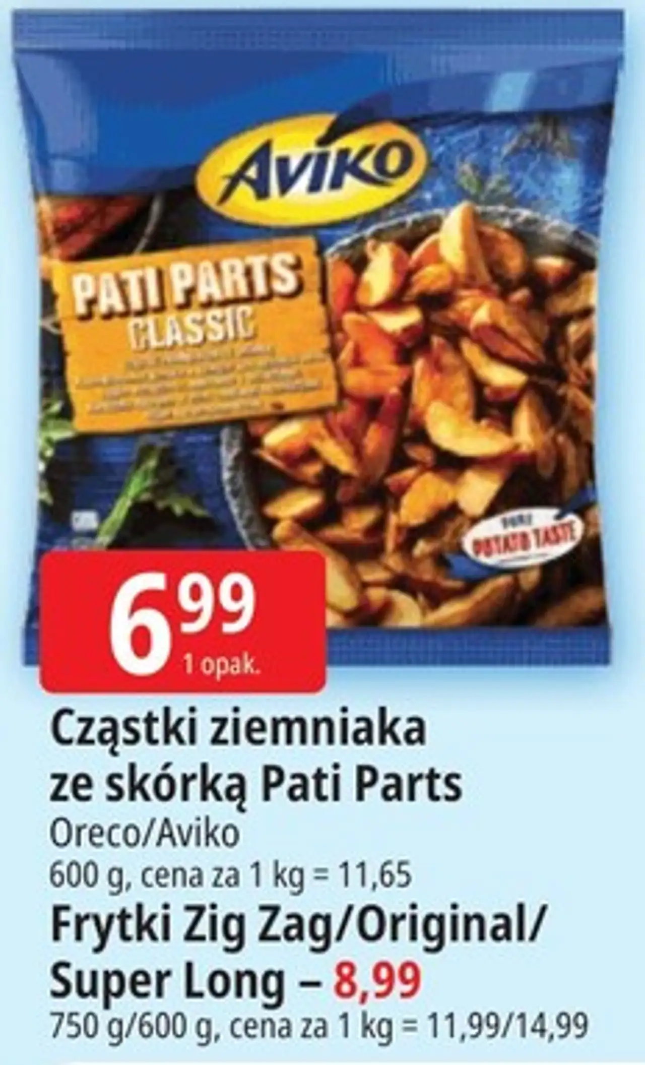 Cząstki ziemniaka ze skórką Pati Parts / Frytki Zig Zag