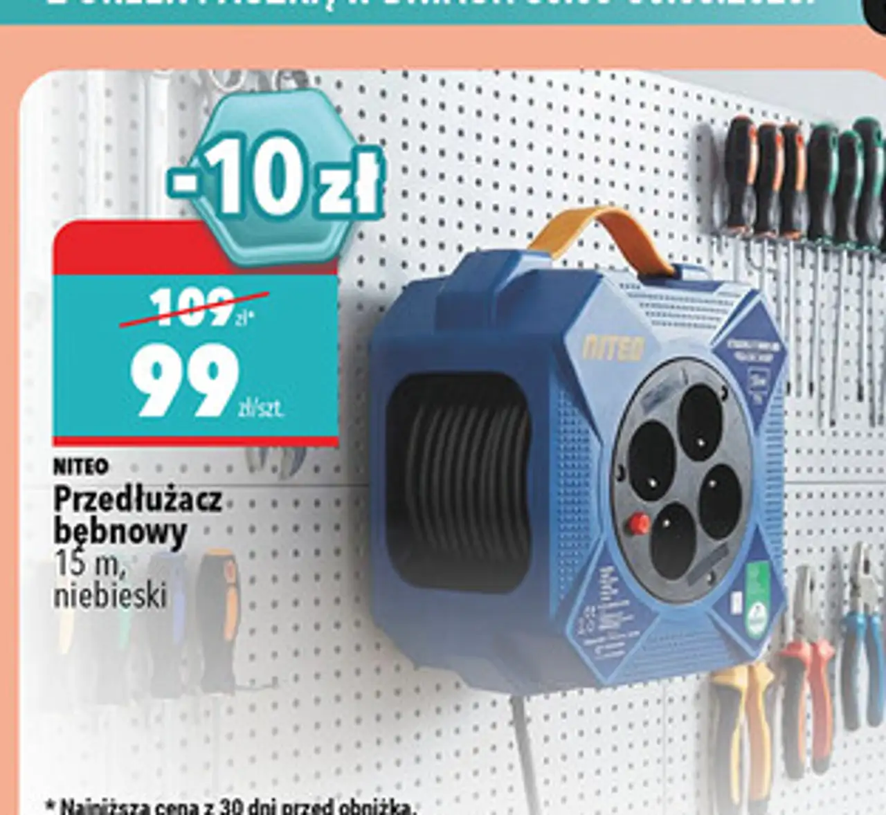 NITEO Przedłużacz bębnowy 15 m, niebieski