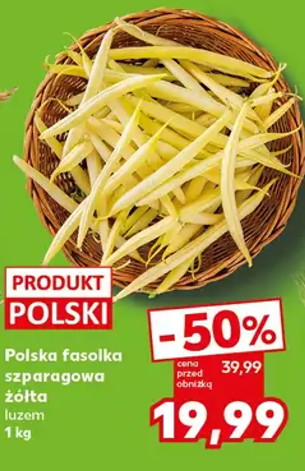 Polska fasolka szparagowa żółta luzem