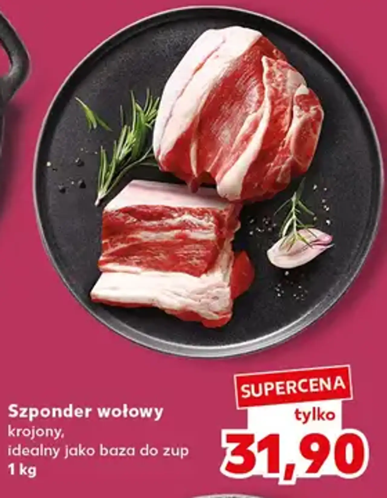 Szponder wołowy krojony, idealny jako baza do zup 1 kg