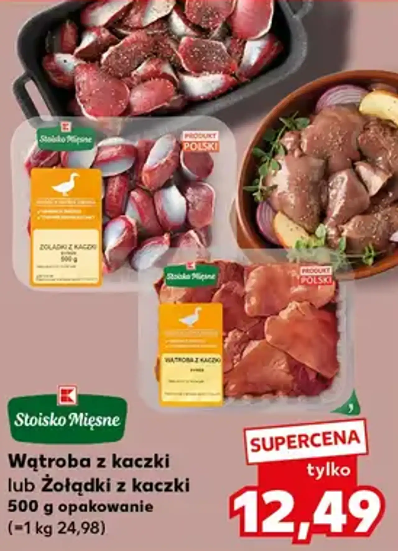 Stoisko Mięsne Wątroba z kaczki lub Żołądki z kaczki