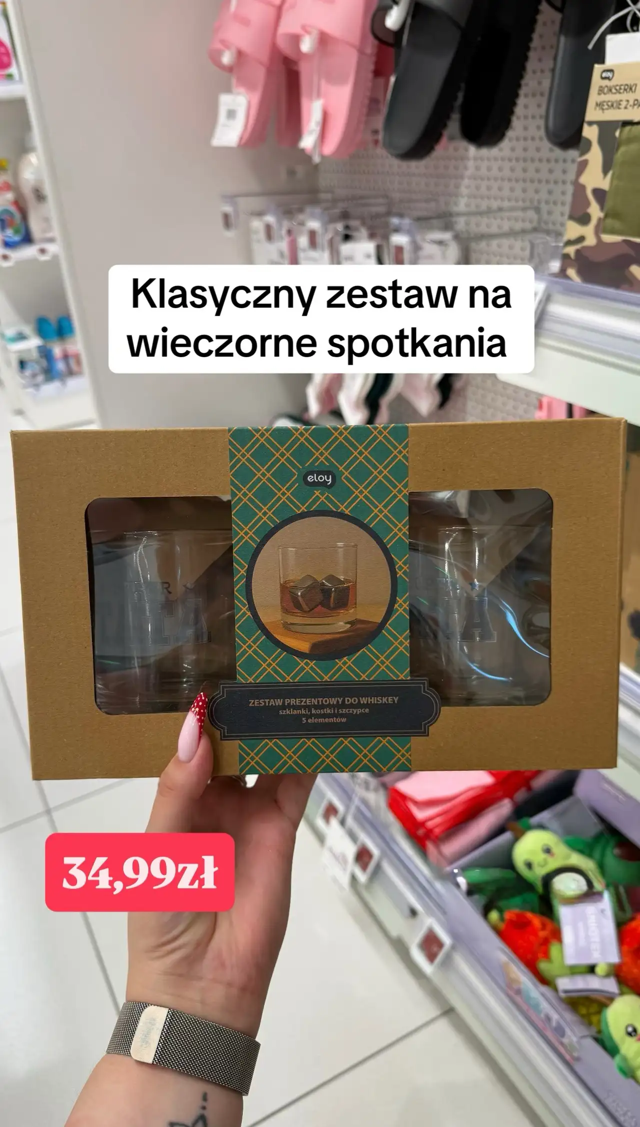 eloy Zestaw prezentowy do whiskey szklanki, kostki i szczypce 5 elementów