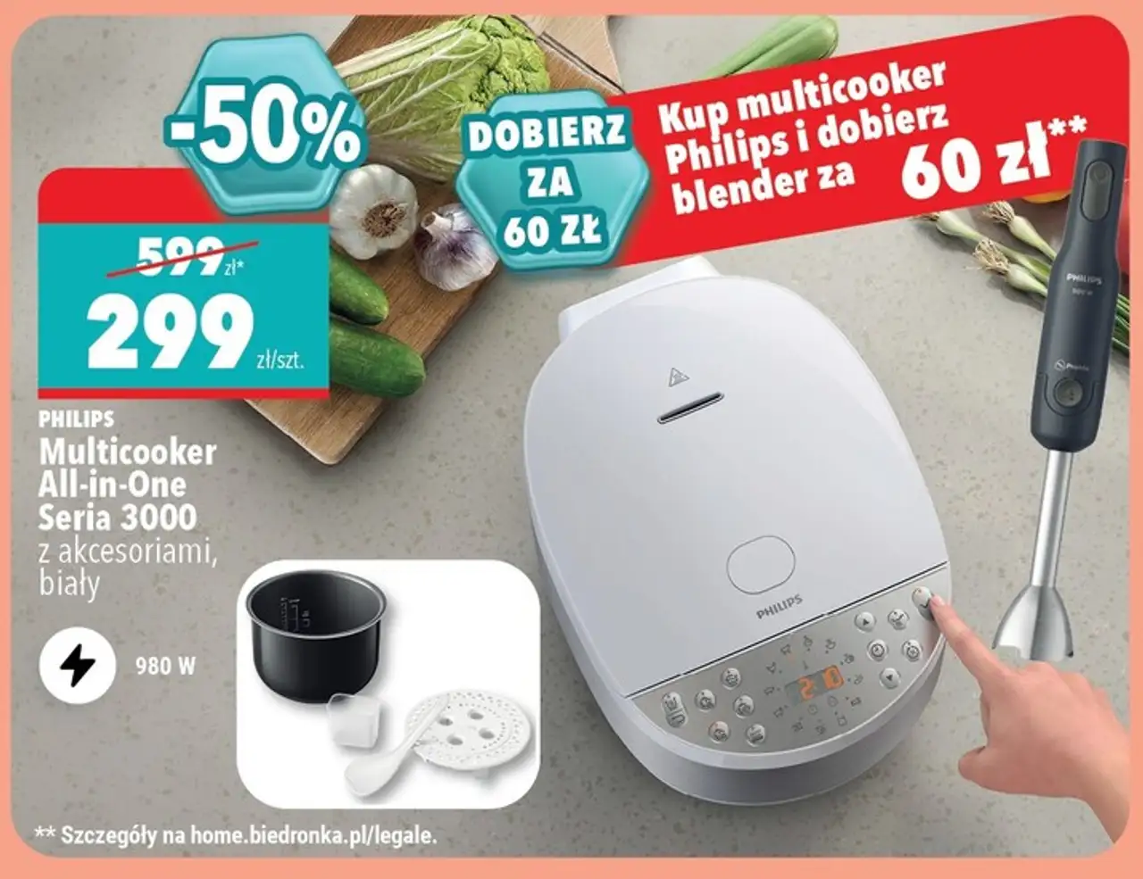 Philips Multicooker All-in-One Seria 3000 biały