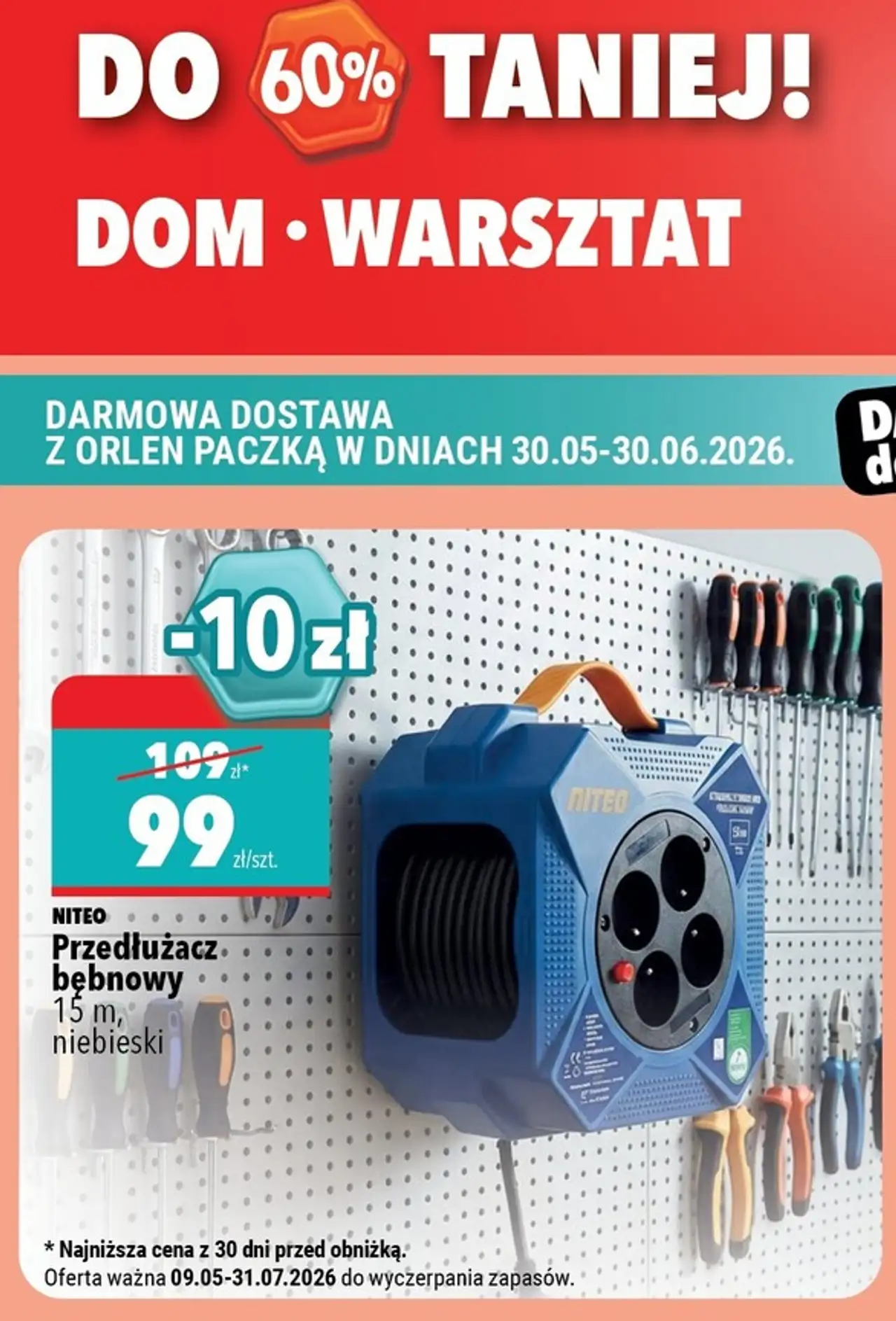 NITEO Przedłużacz bębnowy 15 m niebieski