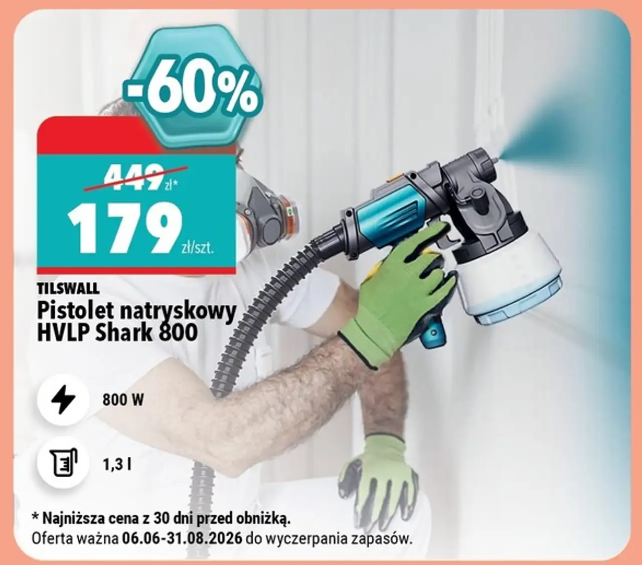 TILSWALL Pistolet natryskowy HVLP Shark 800