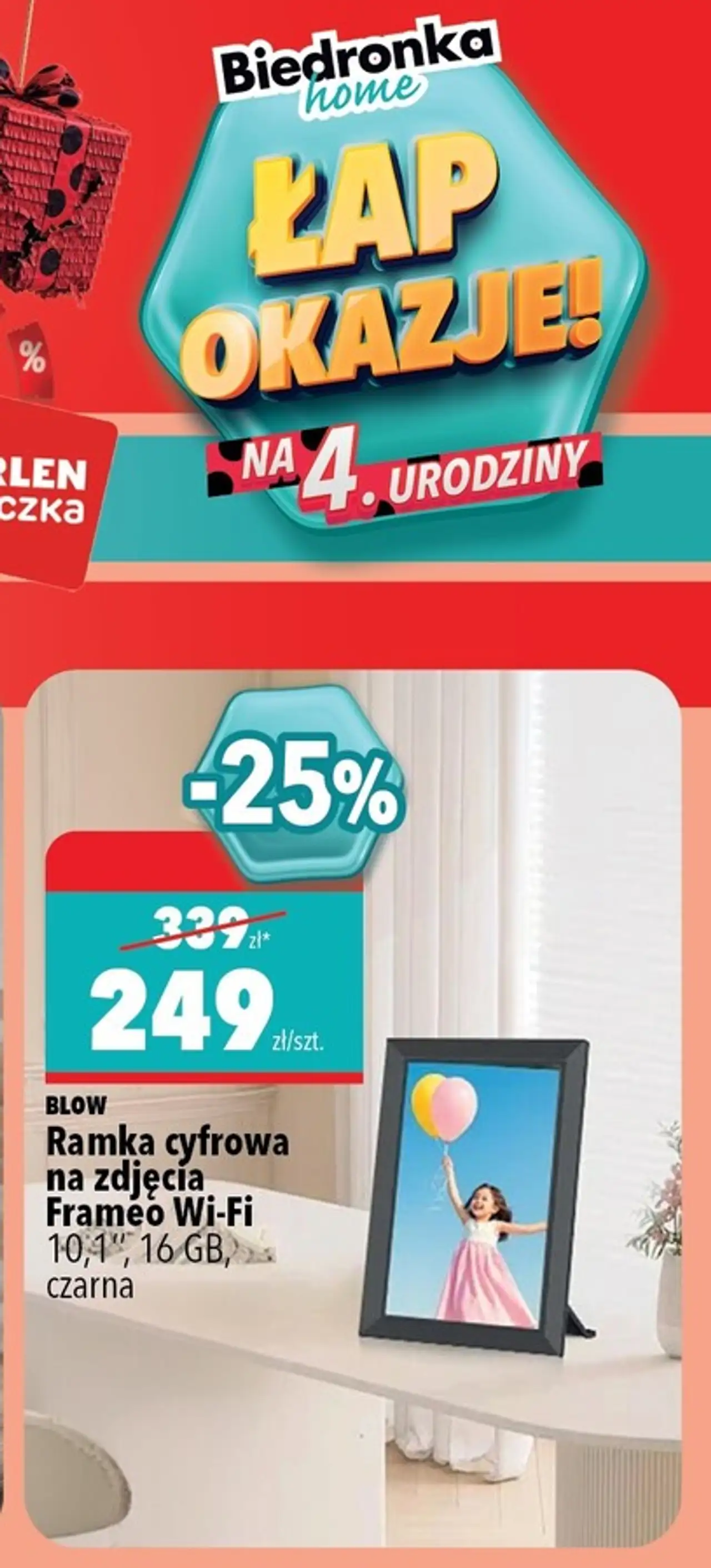 Blow Ramka cyfrowa na zdjęcia Frameo Wi-Fi 10,1", 16 GB, czarna