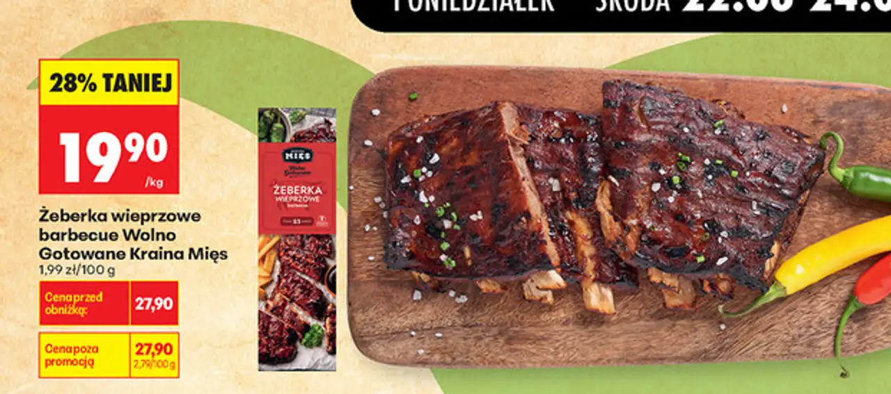 Żeberka wieprzowe barbecue Wolno Gotowane Kraina Mięs