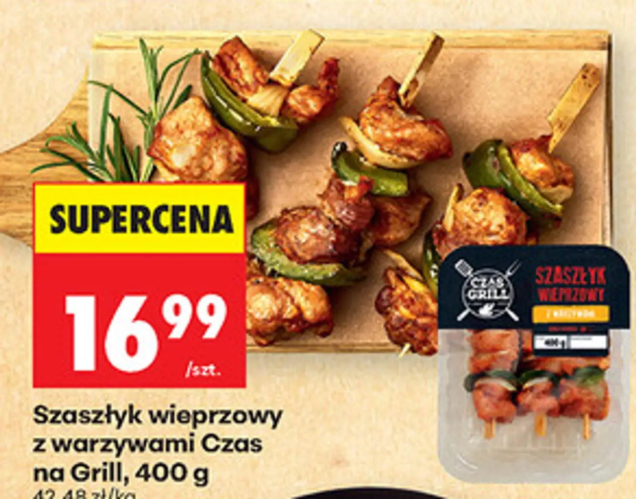 Szaszłyk wieprzowy z warzywami Czas na Grill
