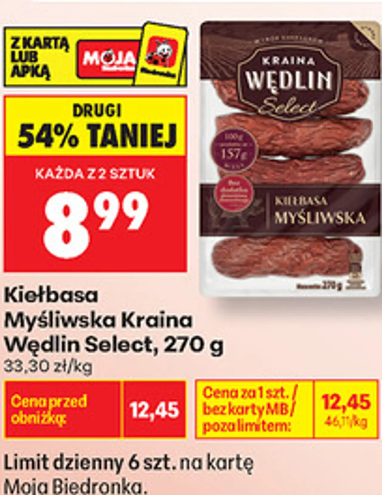 Kiełbasa Myśliwska Kraina Wędlin Select, 270 g