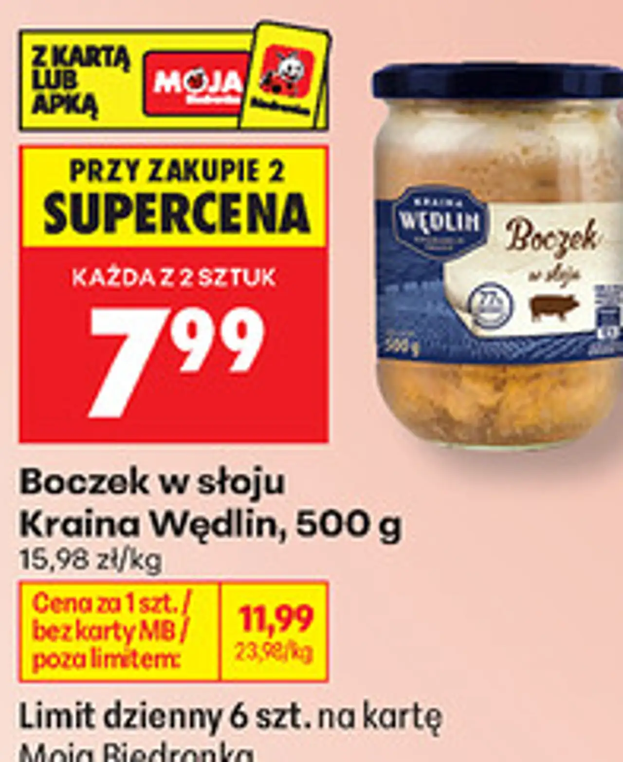 Boczek w słoiku Kraina Wędlin, 500 g