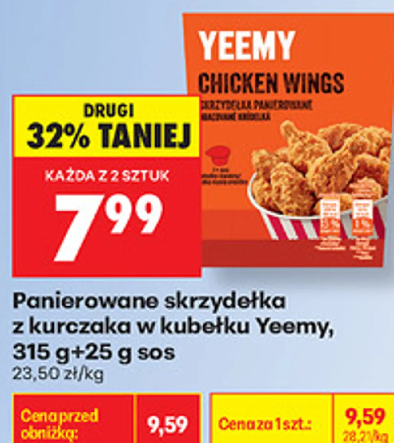 Panierowane skrzydełka z kurczaka w kubełku Yeemy