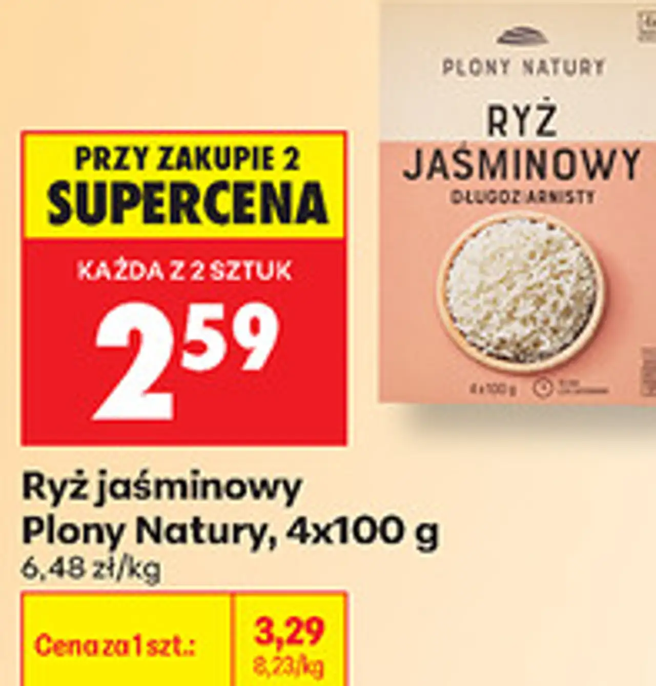 Ryż jaśminowy Plony Natury, 4x100 g