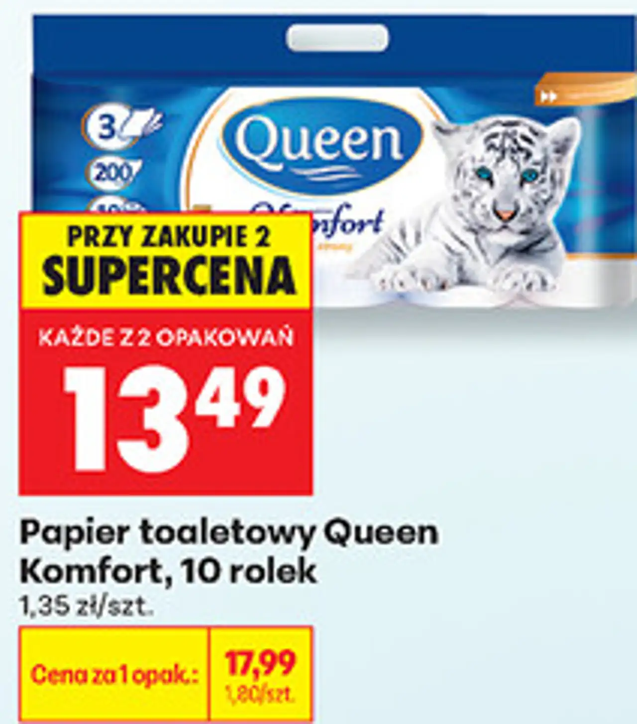 Papier toaletowy Queen Komfort, 10 rolek