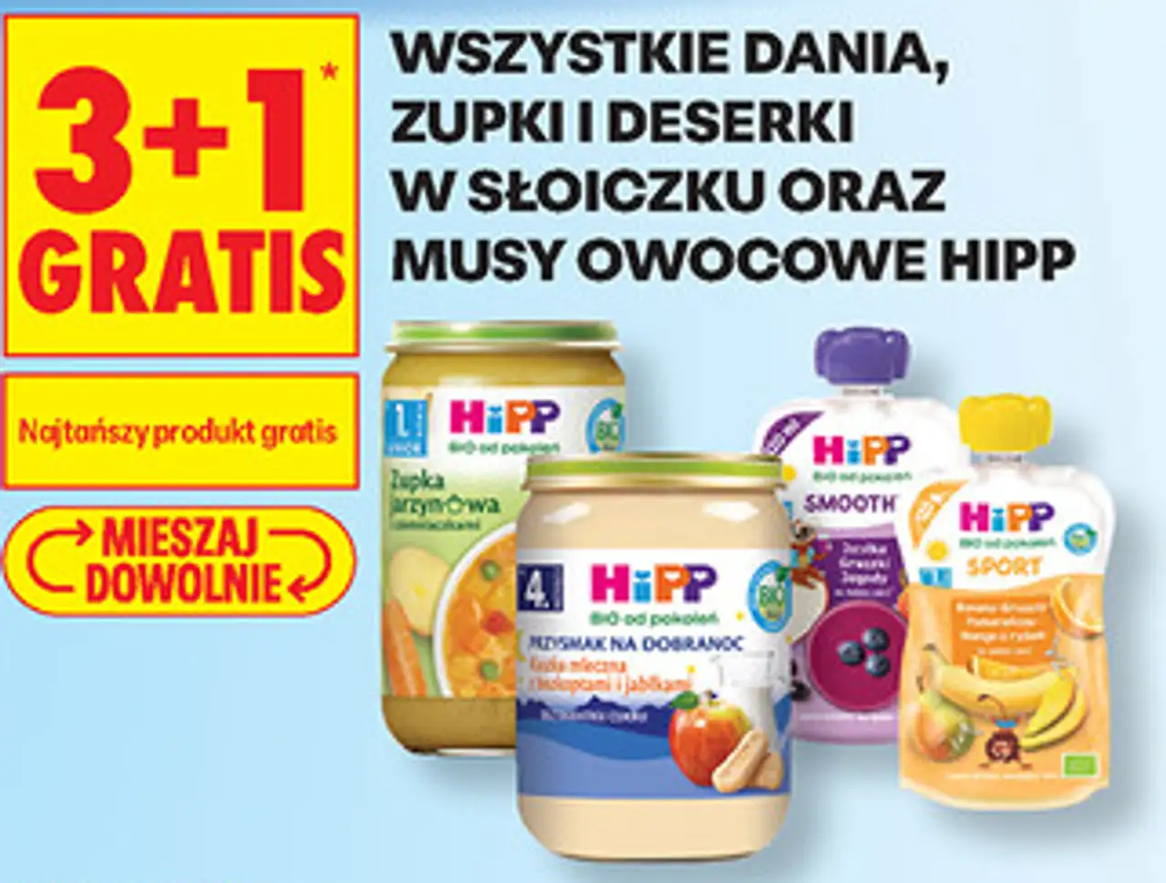 HiPP Wszystkie dania, zupki i deserki w słoiczku oraz musy owocowe