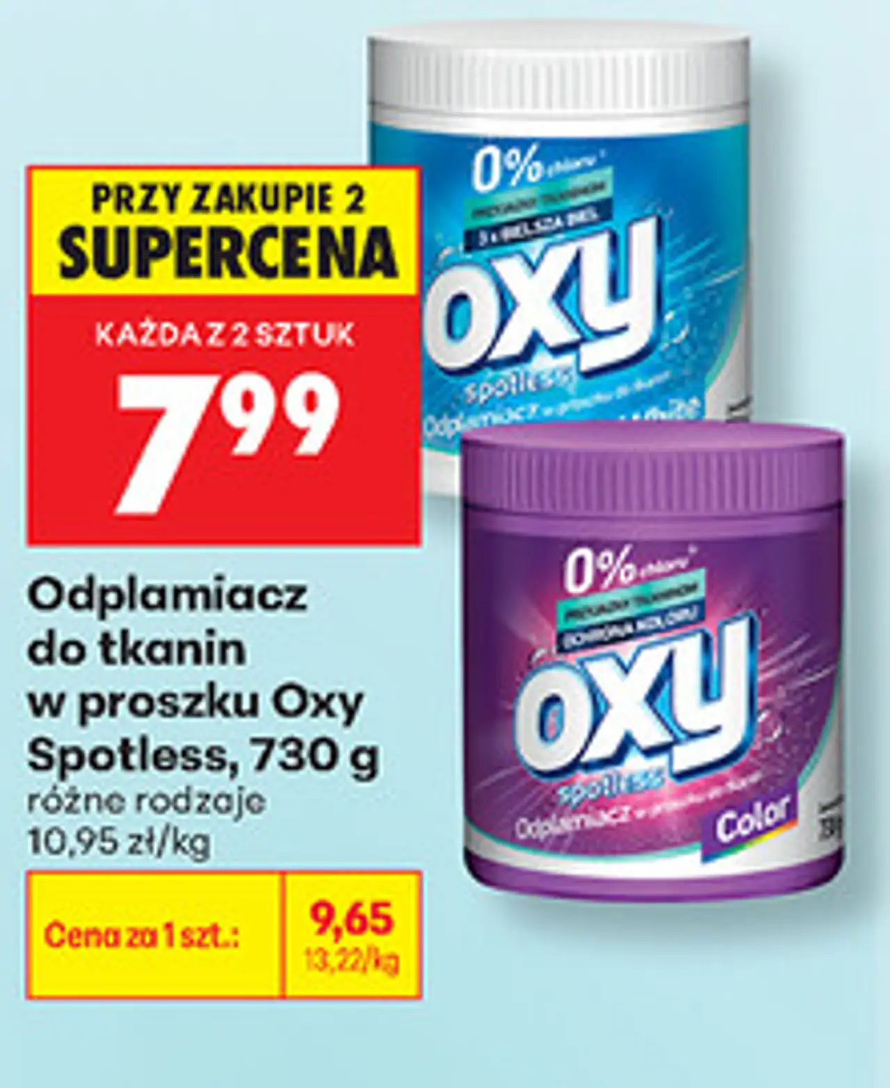 Odplamiacz do tkanin w proszku Oxy Spotless, 730 g