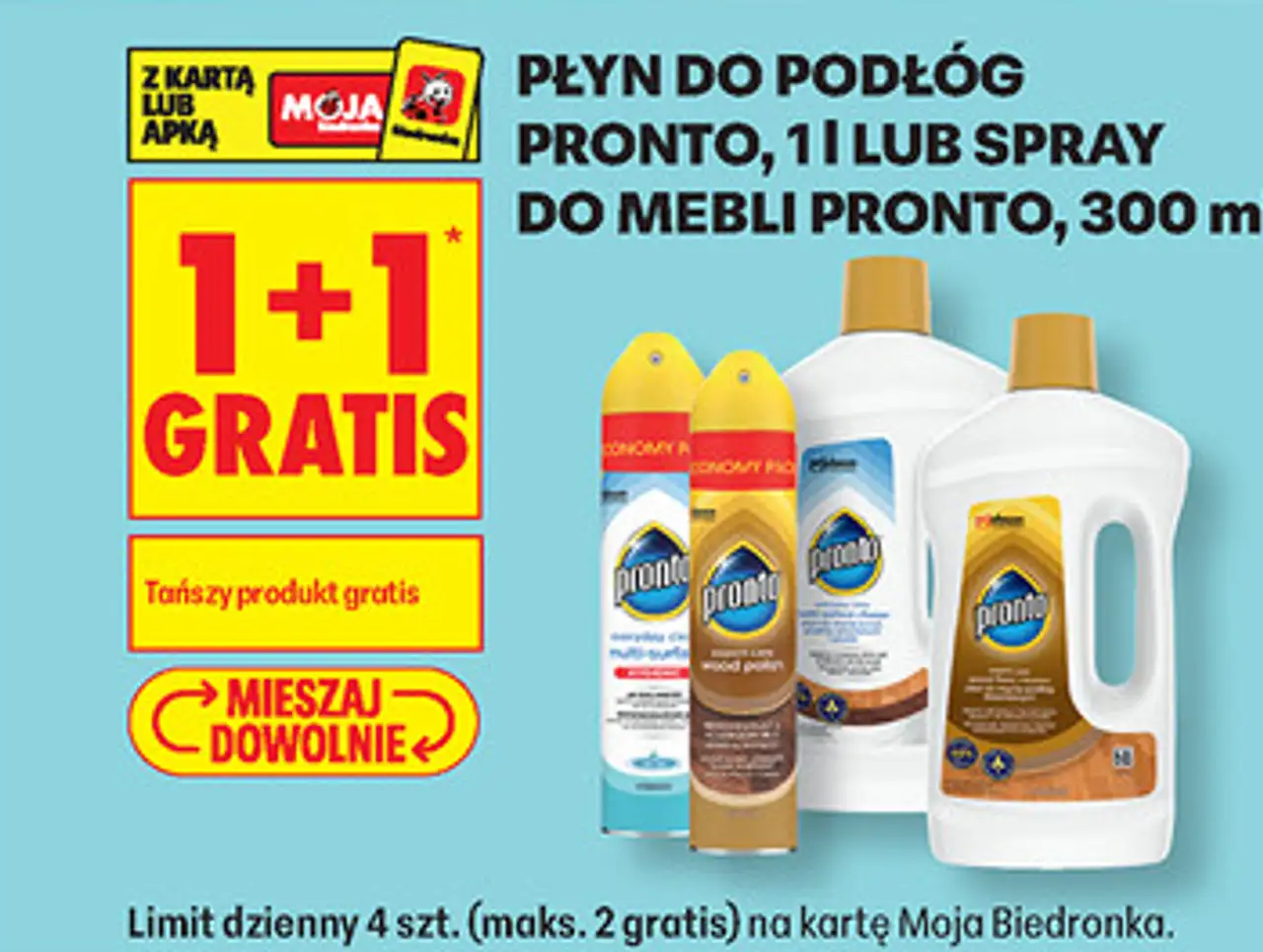 Płyn do podłóg Pronto, 1 l lub spray do mebli Pronto, 300 ml