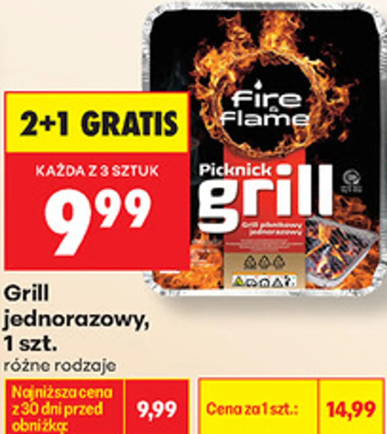 Grill jednorazowy Picknick Fire & Flame