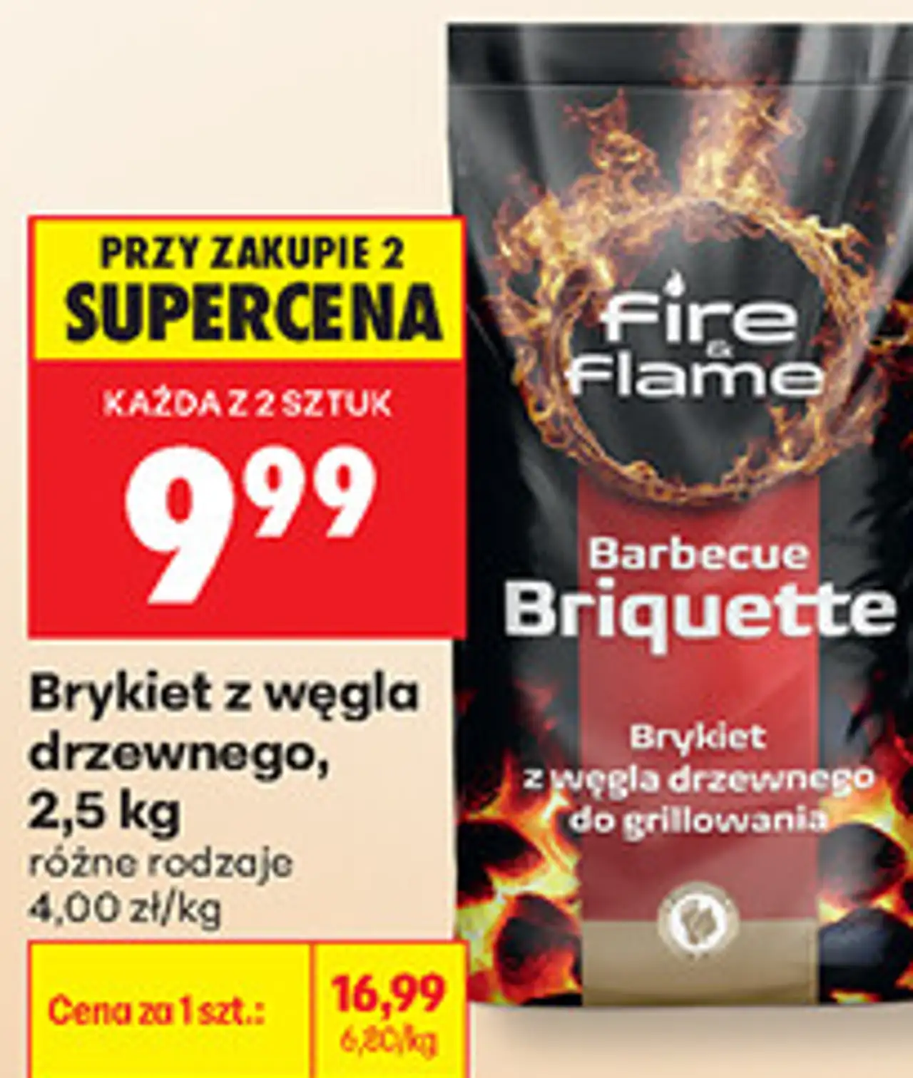 Brykiet z węgla drzewnego Fire & Flame