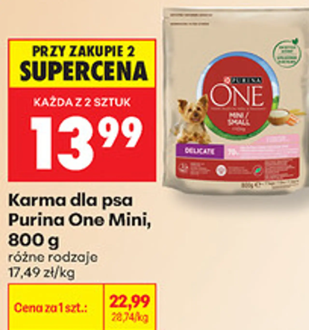 Karma dla psa Purina One Mini, 800 g