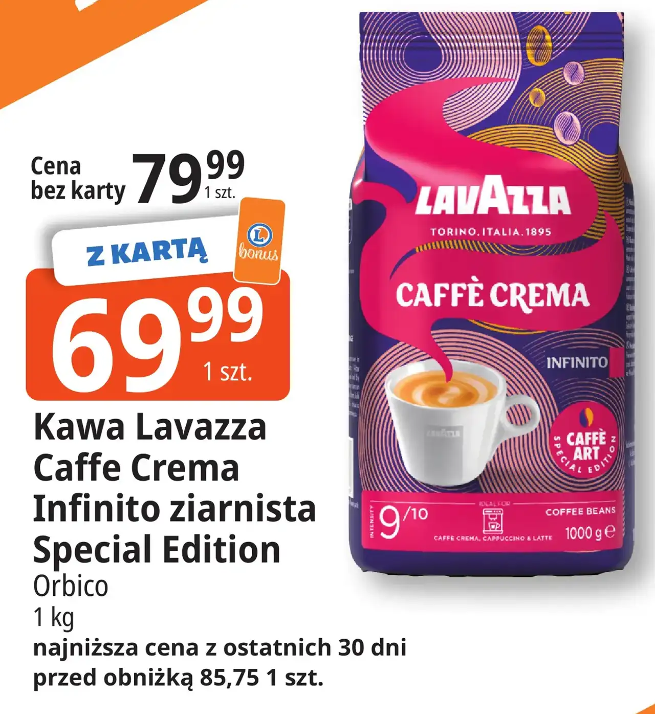 Kawa Lavazza Caffe Crema Infinito ziarnista Special Edition