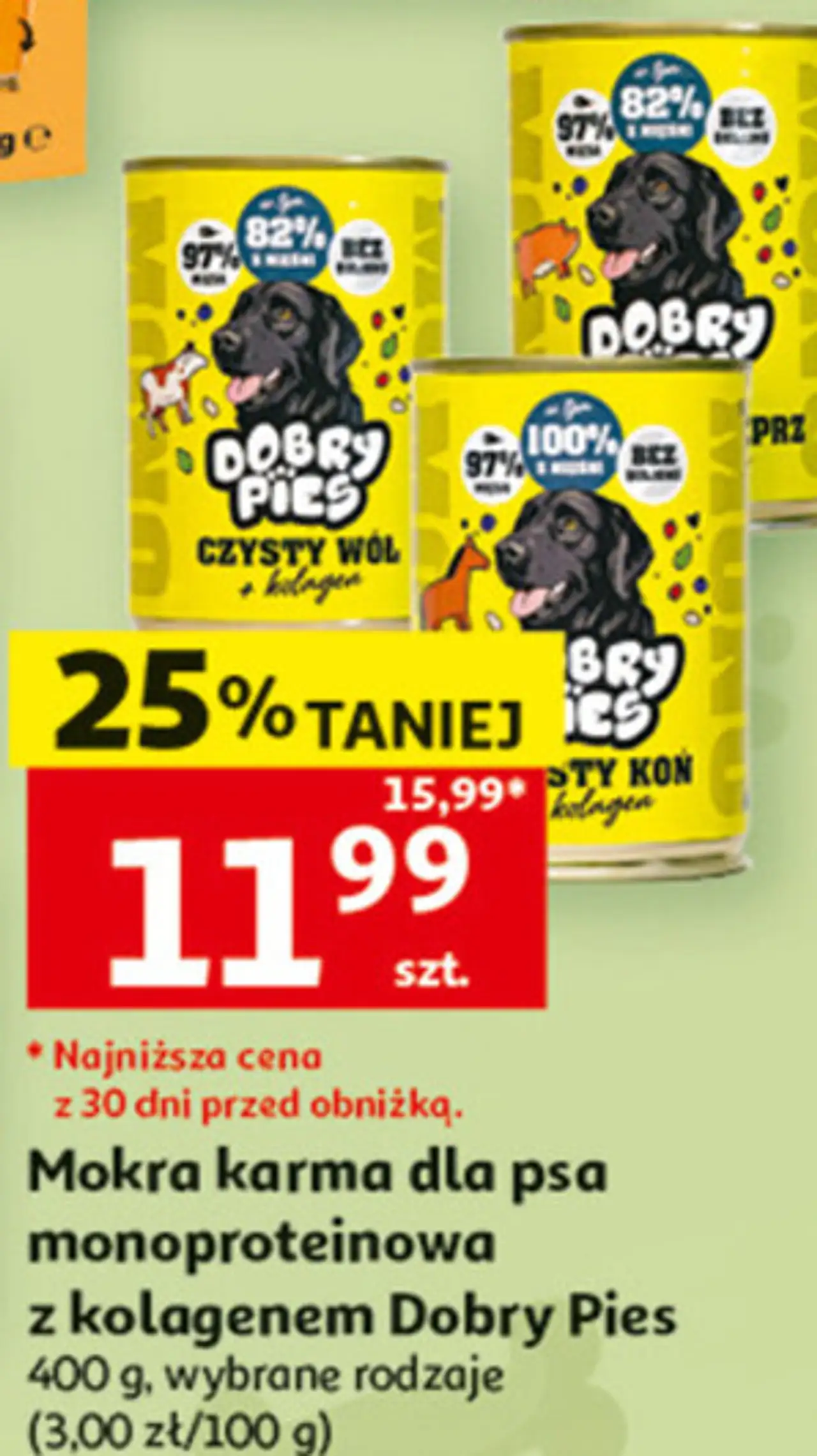 Mokra karma dla psa monoproteinowa z kolagenem Dobry Pies