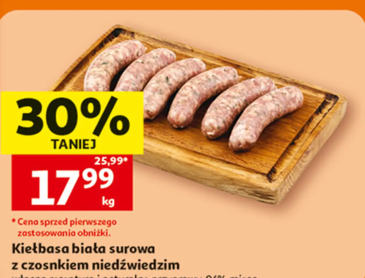 Kiełbasa biała surowa z czosnkiem niedźwiedzim