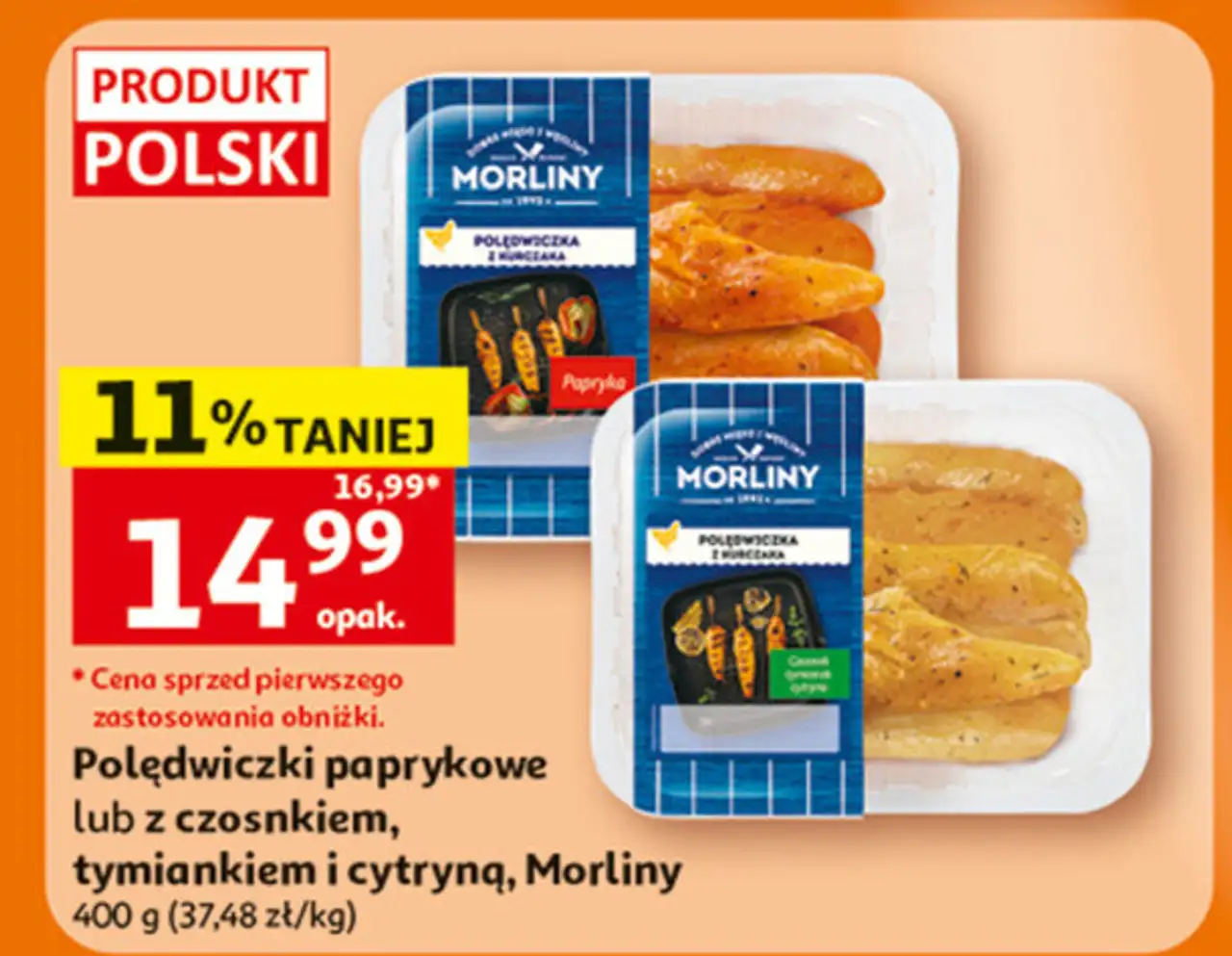 Polędwiczki paprykowe lub z czosnkiem, tymiankiem i cytryną, Morliny