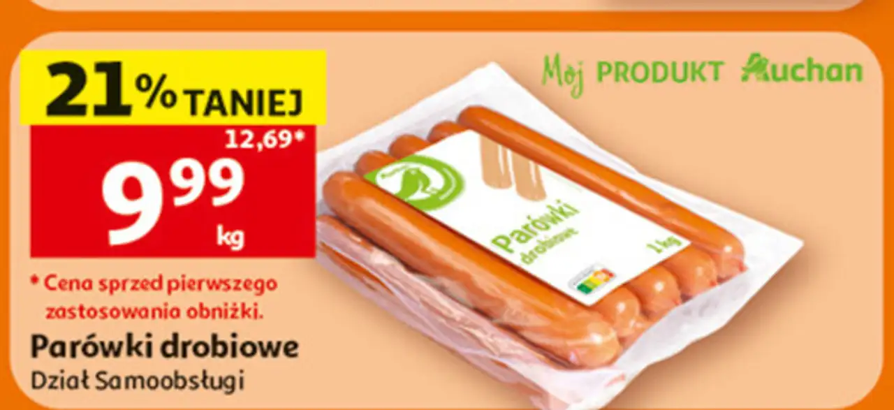 Parówki drobiowe Auchan Na Co Dzień (Logo Zielone)