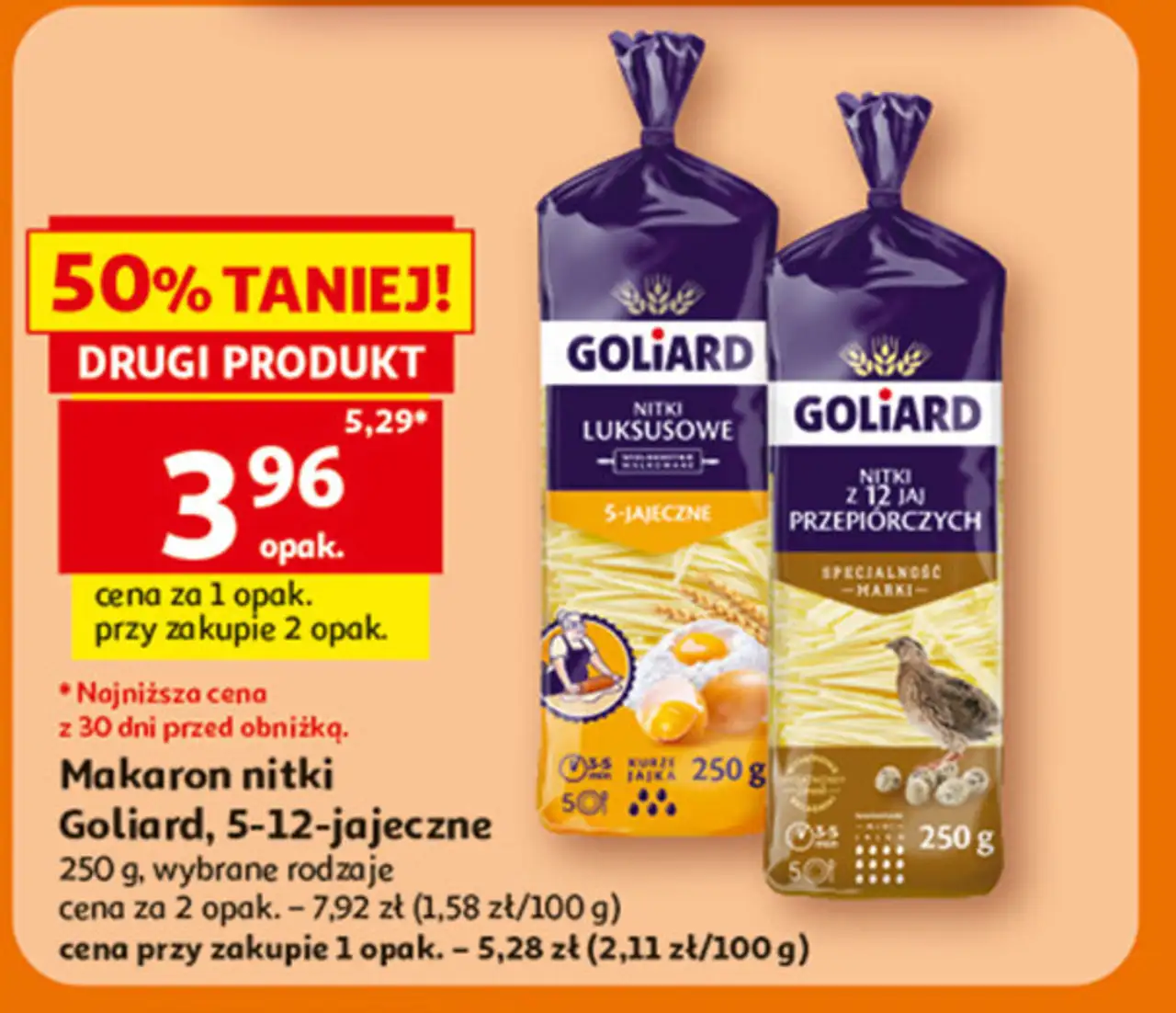 Makaron nitki Goliard, 5-12-jajeczne, 250 g, wybrane rodzaje
