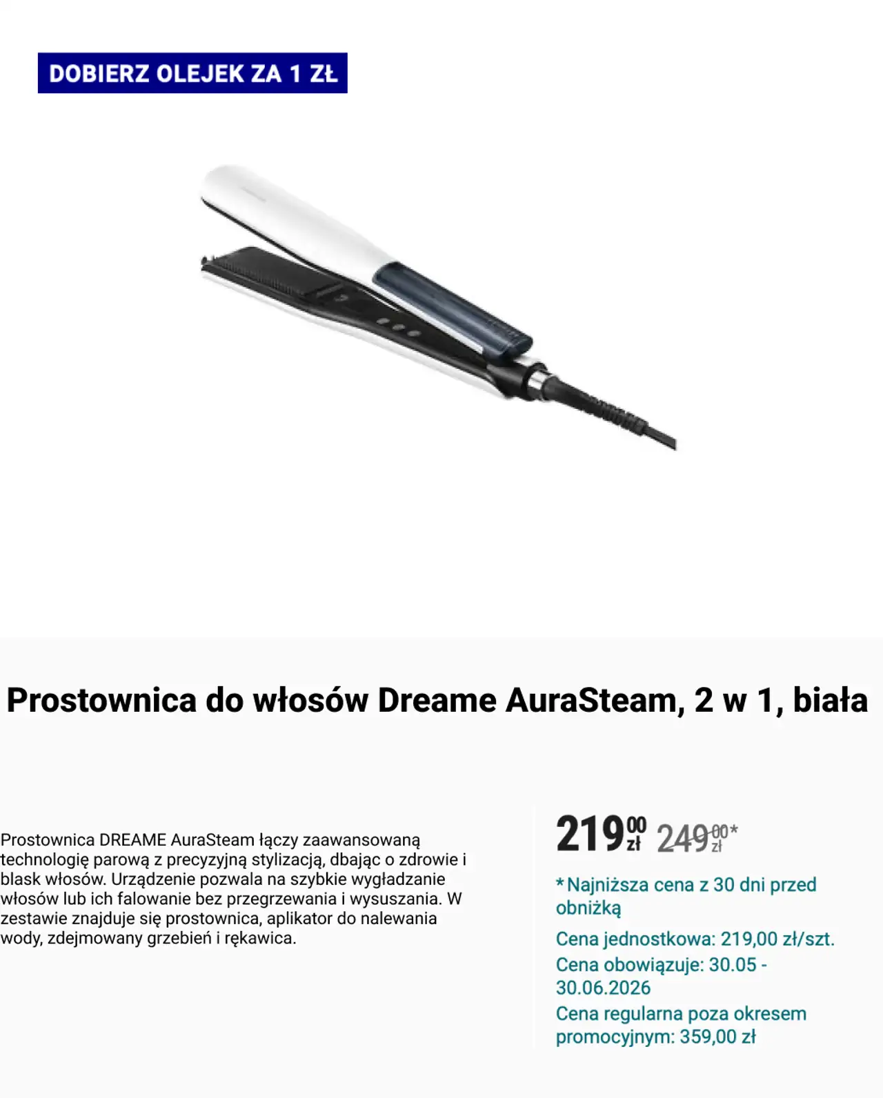 Prostownica do włosów Dreame AuraSteam 2w1