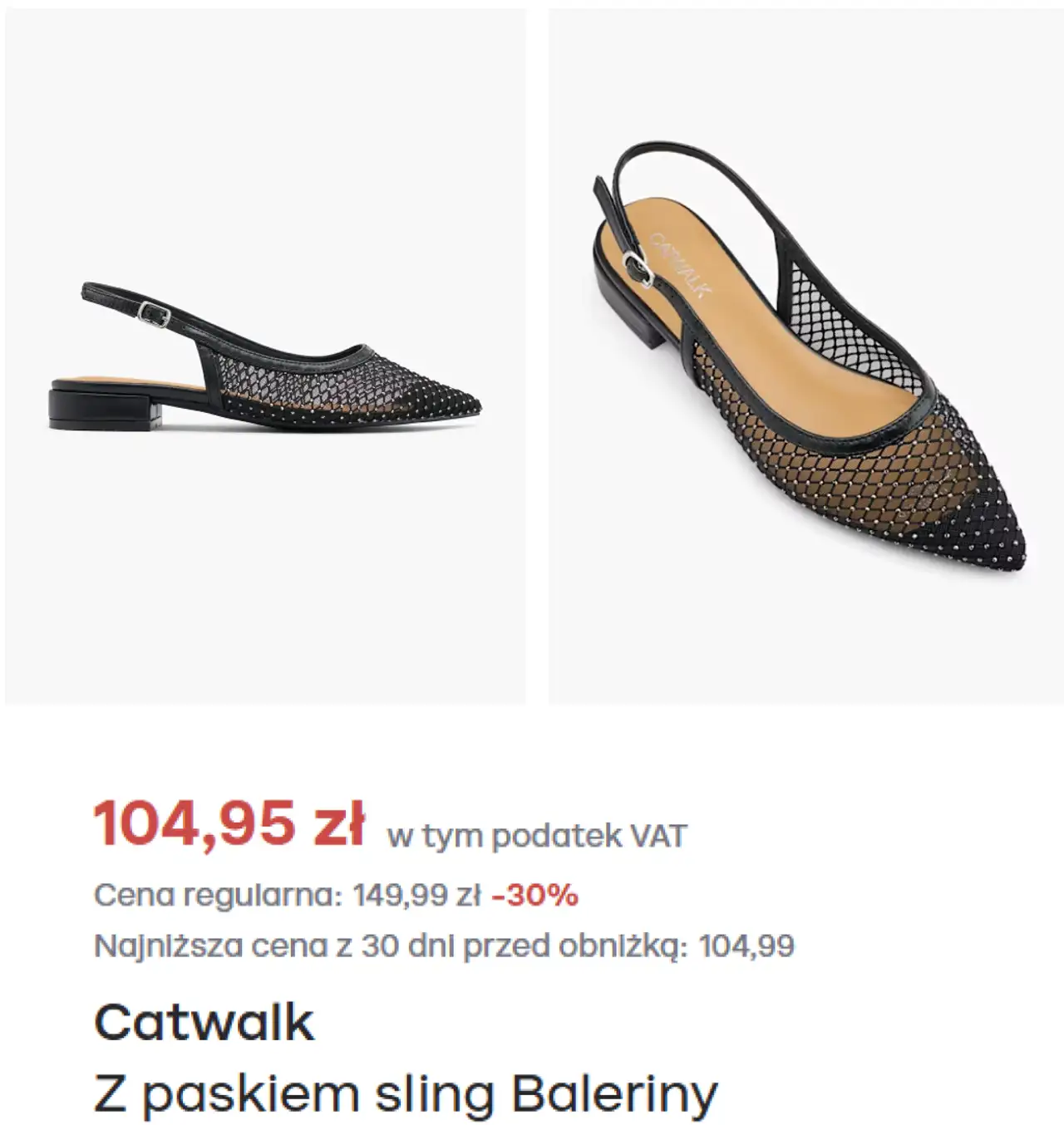 Catwalk Z paskiem sling Baleriny
