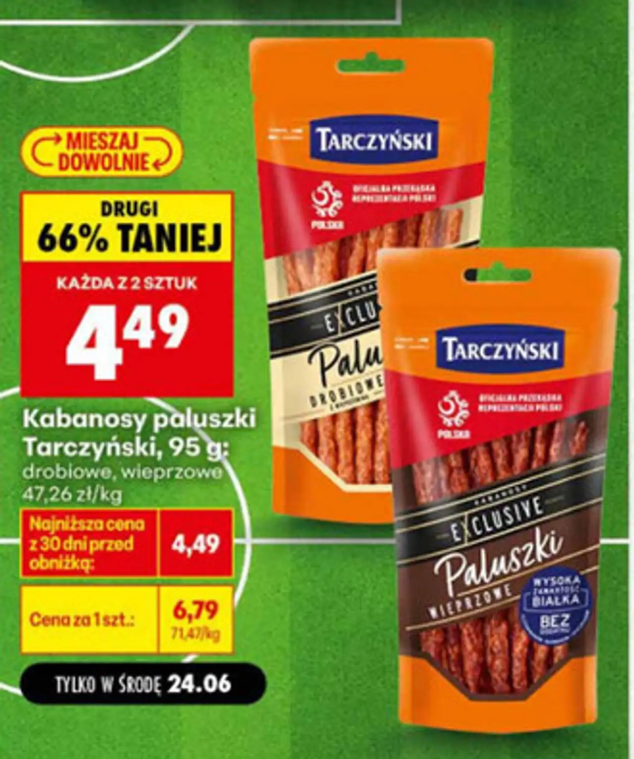 Kabanosy paluszki Tarczyński, 95 g: drobiowe, wieprzowe