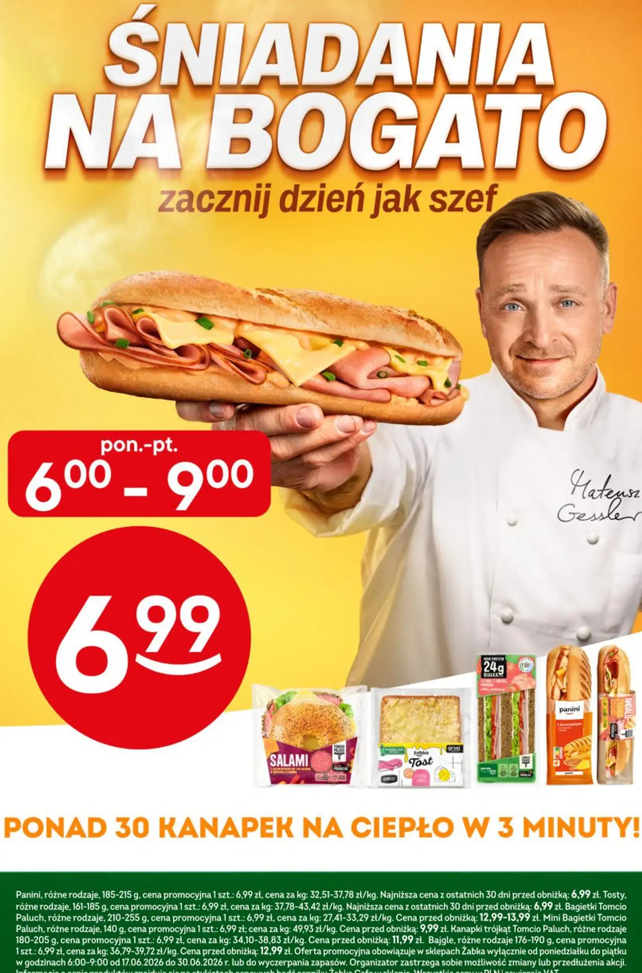 Kanapek na ciepło (Panini, Tosty, Bagietki Tomcio Paluch, Kanapki trójkąt, Bajgle)