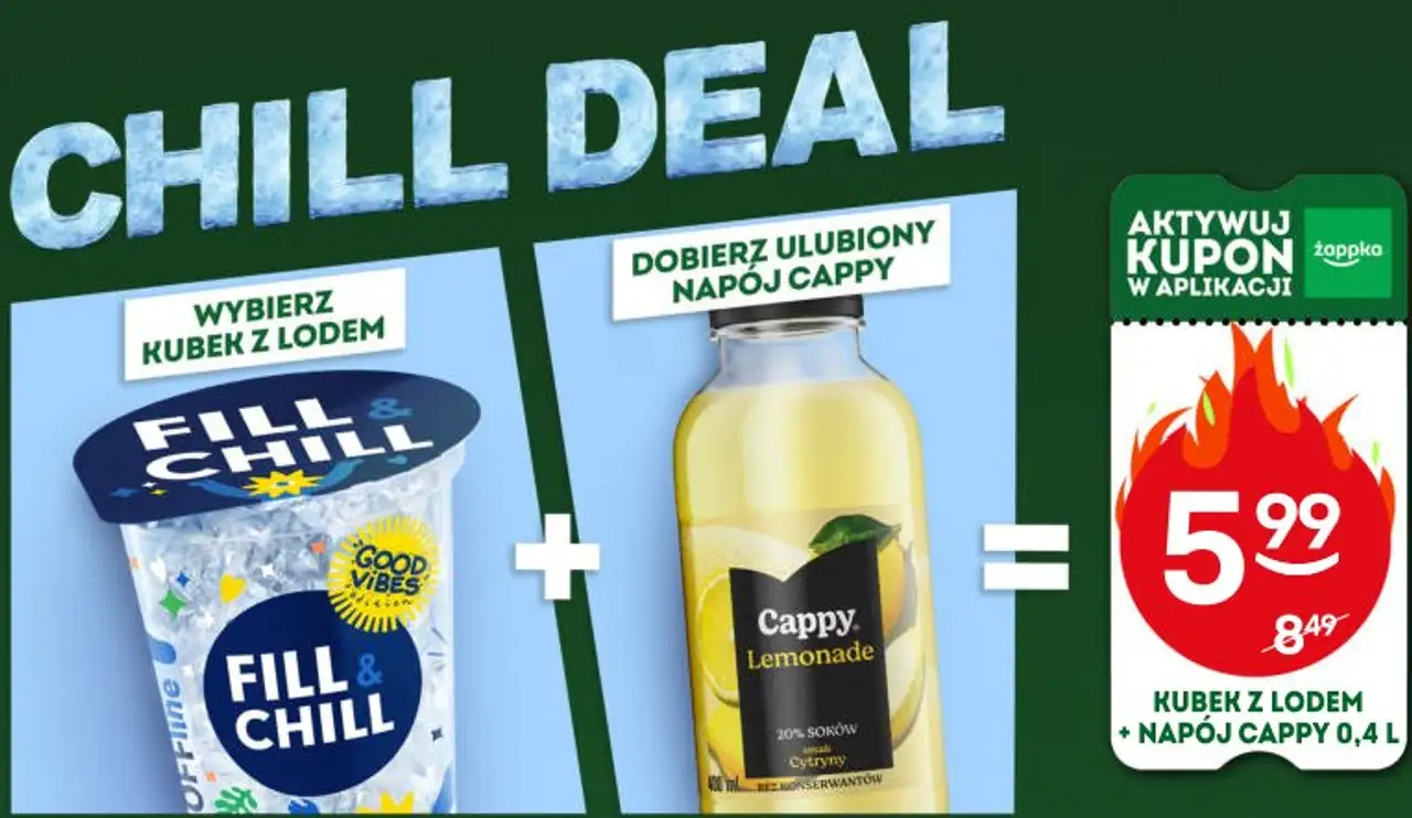 Zestaw: Kubek z lodem + Napój Cappy 0,4 l