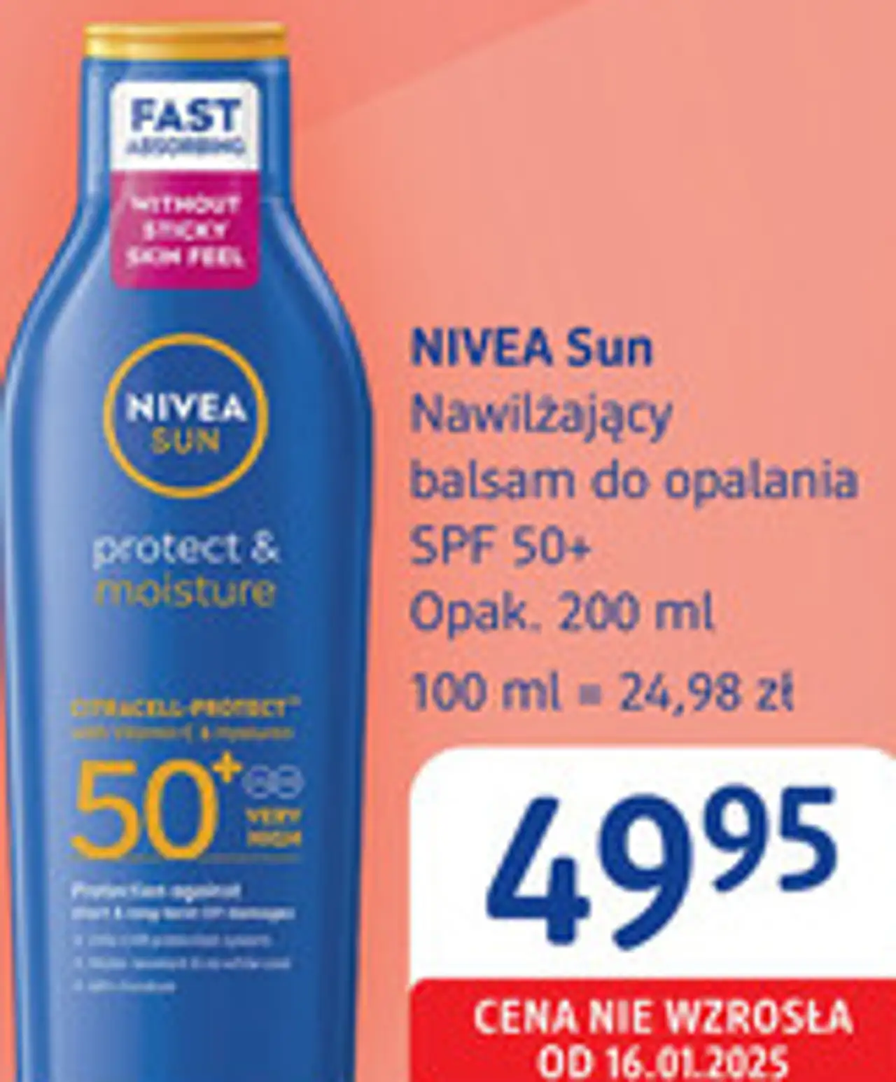 NIVEA Sun Nawilżający balsam do opalania SPF 50+