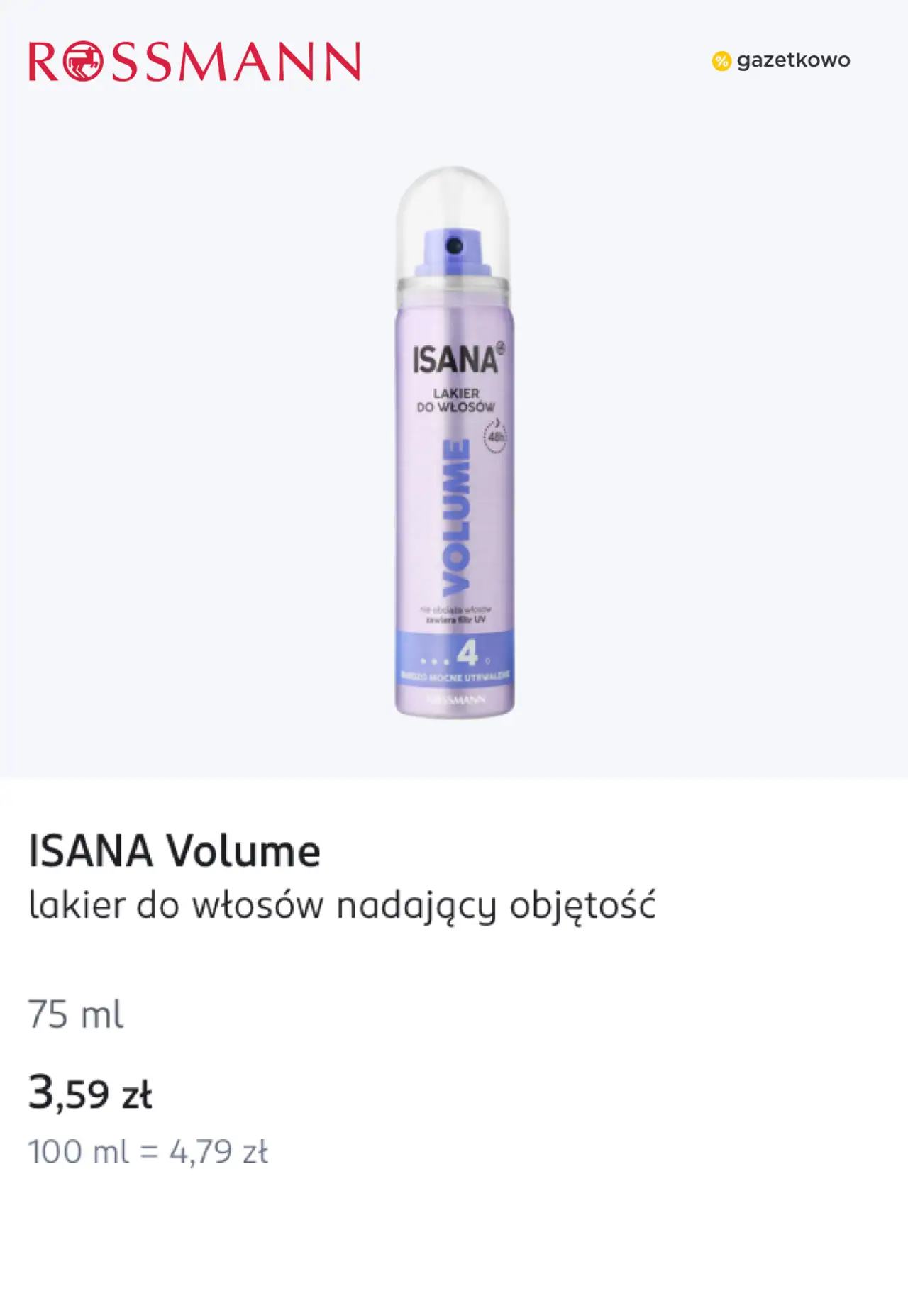 ISANA Volume lakier do włosów nadający objętość
