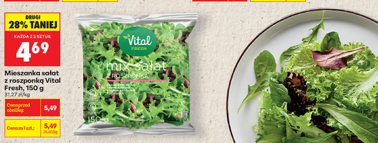 Mieszanka sałat z roszponką Vital Fresh