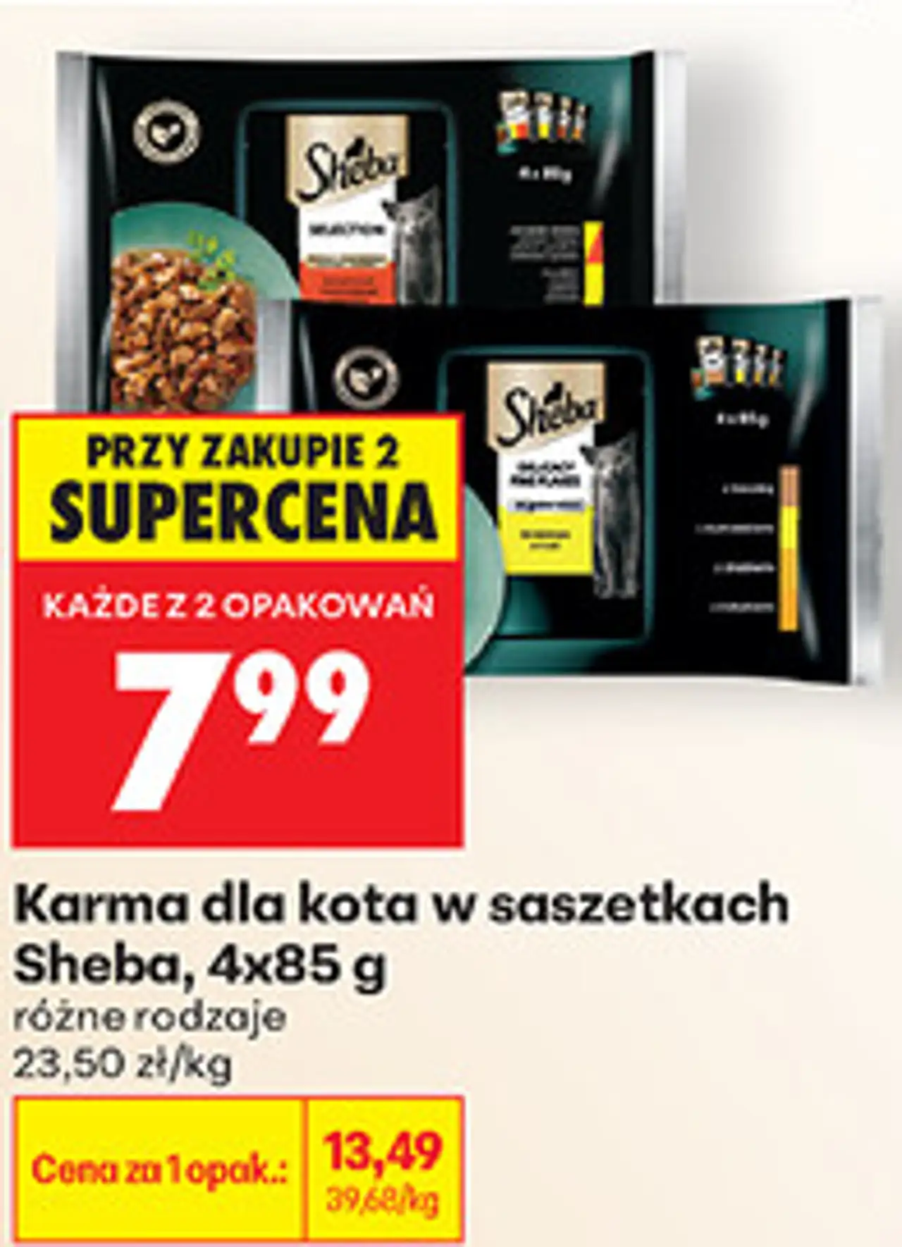 Karma dla kota w saszetkach Sheba, 4x85 g