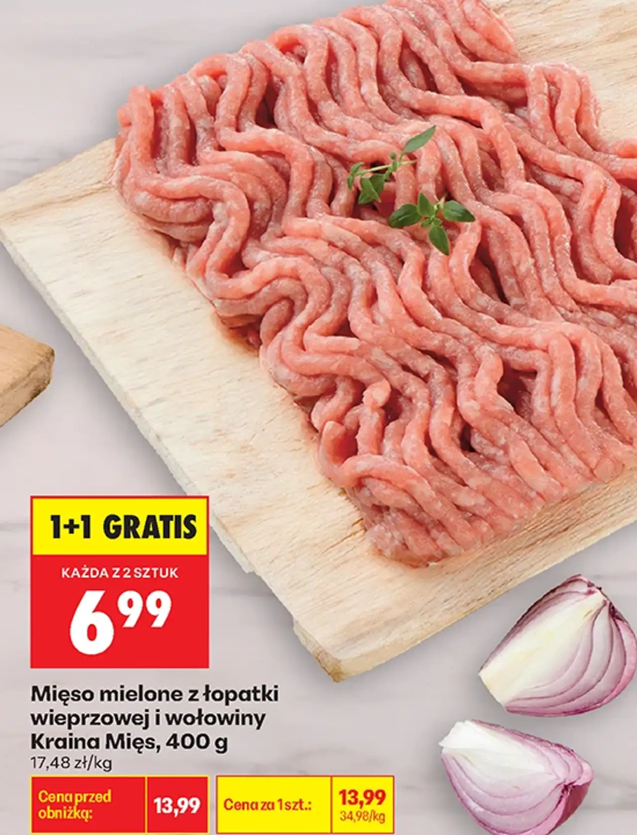 Mięso mielone z łopatki wieprzowej i wołowej Kraina Mięs, 400 g