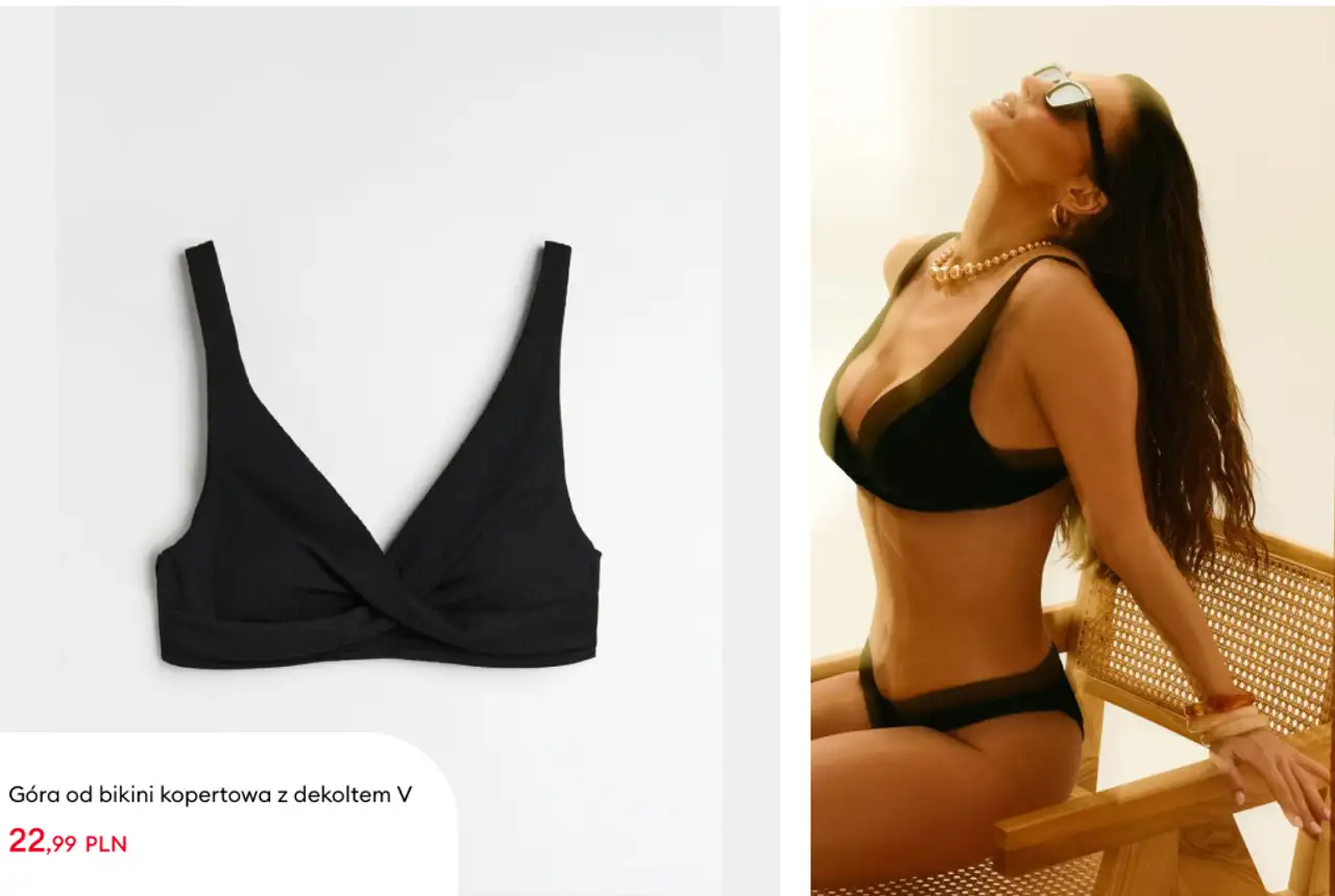 Góra od bikini kopertowa z dekoltem V