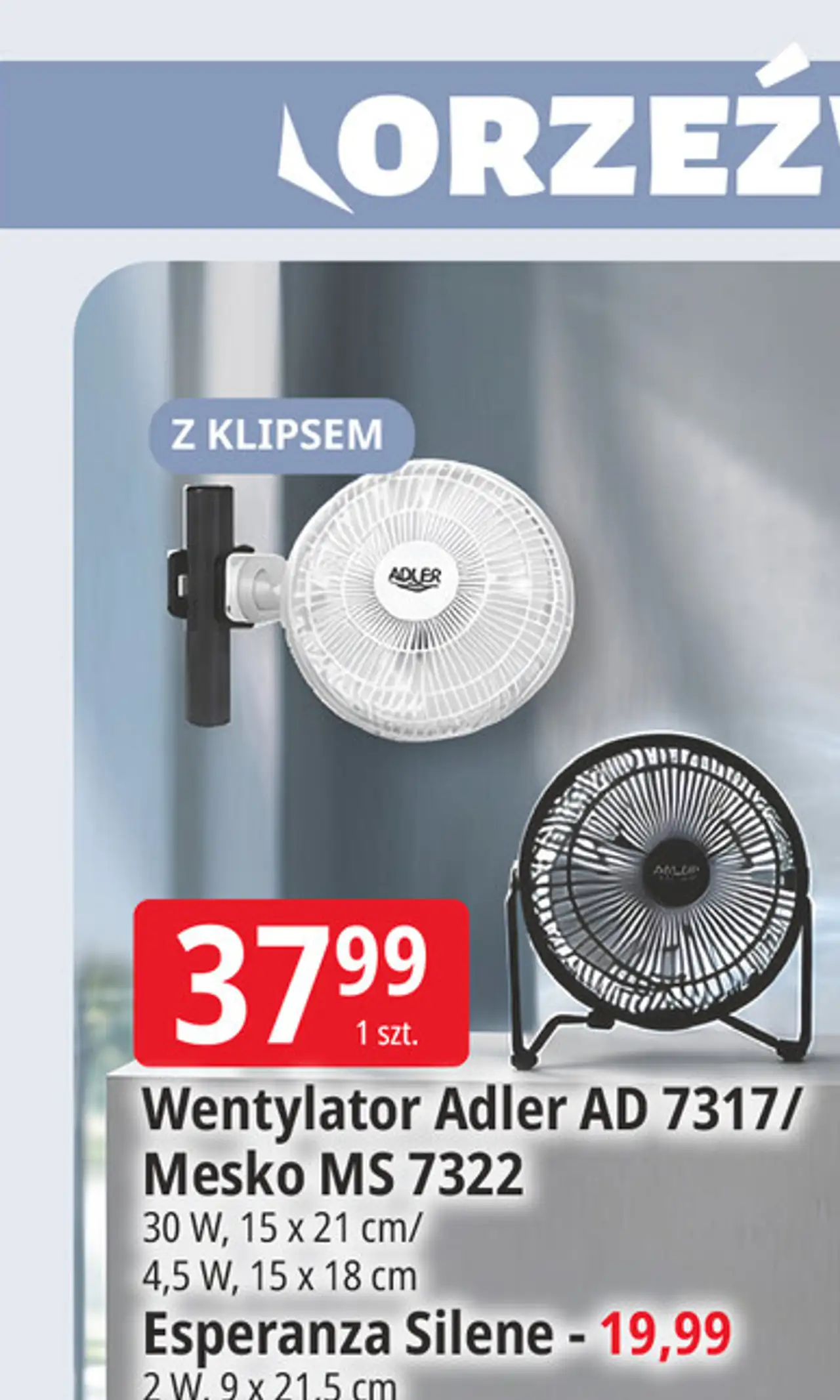 Wentylator Adler AD 7317 / Mesko MS 7322 / Esperanza Silene