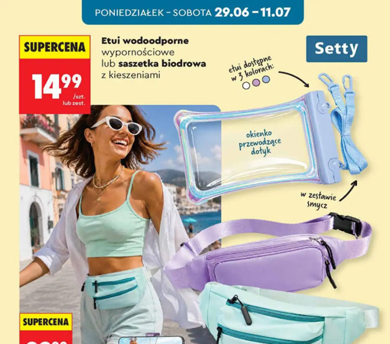Setty Etui wodoodporne wypornościowe lub saszetka biodrowa z kieszeniami