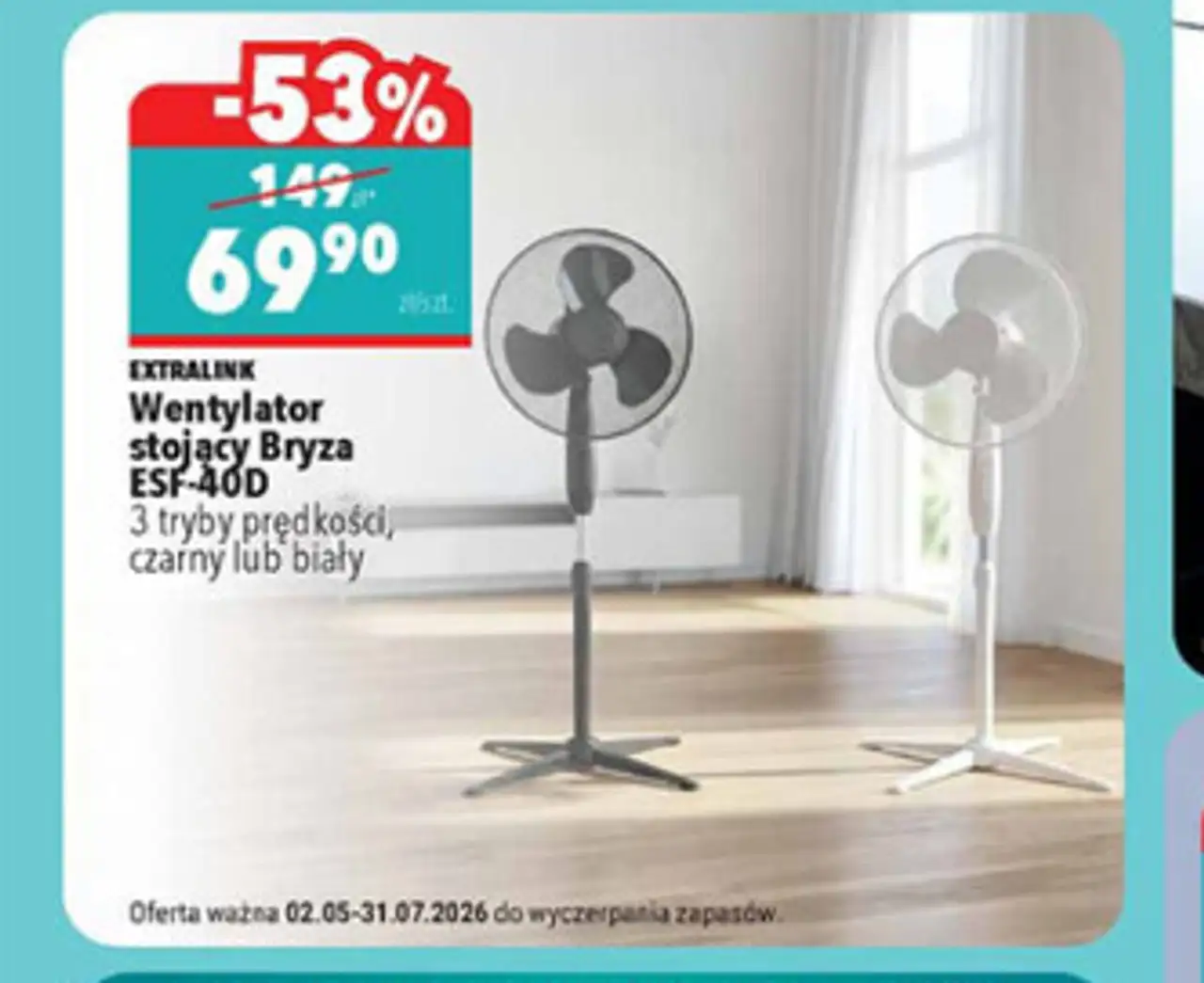 EXTRALINK Wentylator stojący Bryza ESF-40D